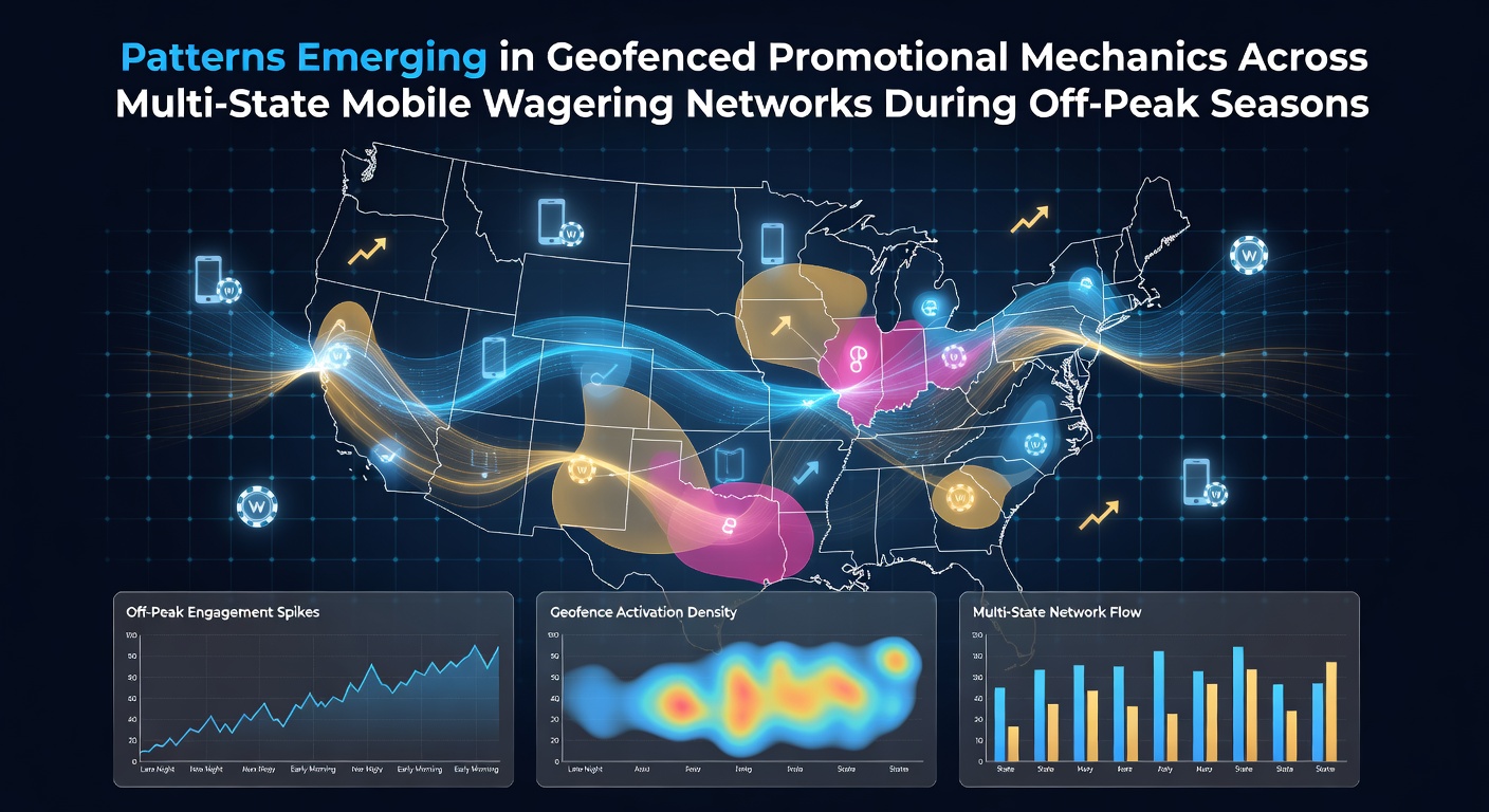 Geofenced promotional mechanics map showing multi-state mobile wagering boundaries during off-peak periods