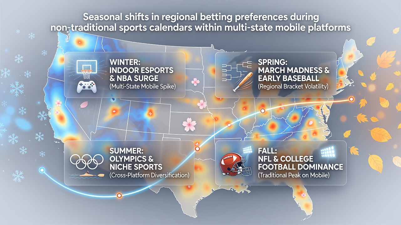 Mobile betting interface showing regional sports options during off-peak seasons across multiple states
